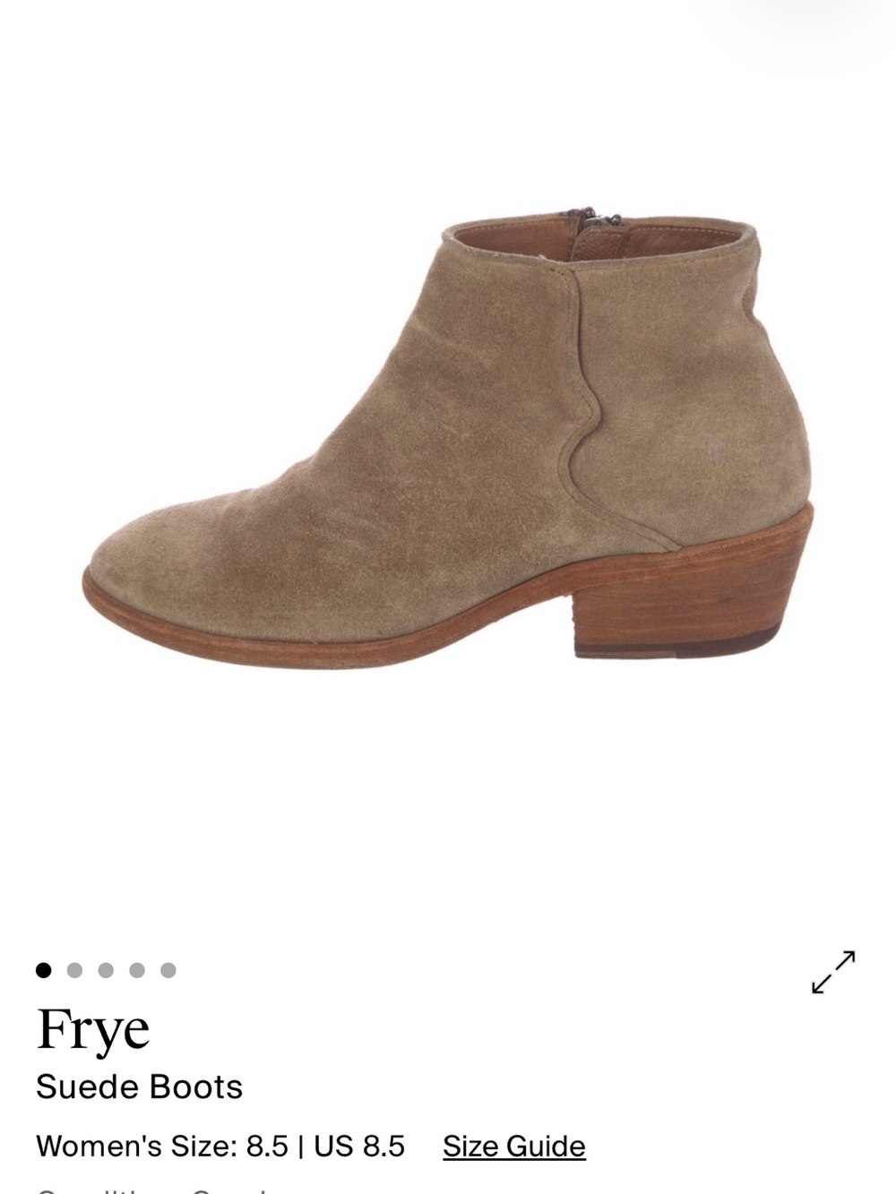 Frye Women's Taupe Suede Ankle Boots 8.5